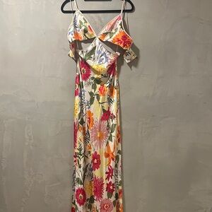Reformation 100% Silk - Multicolor Floral Maxi Dress